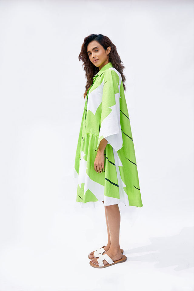 Leafy Belle Shirt Dress