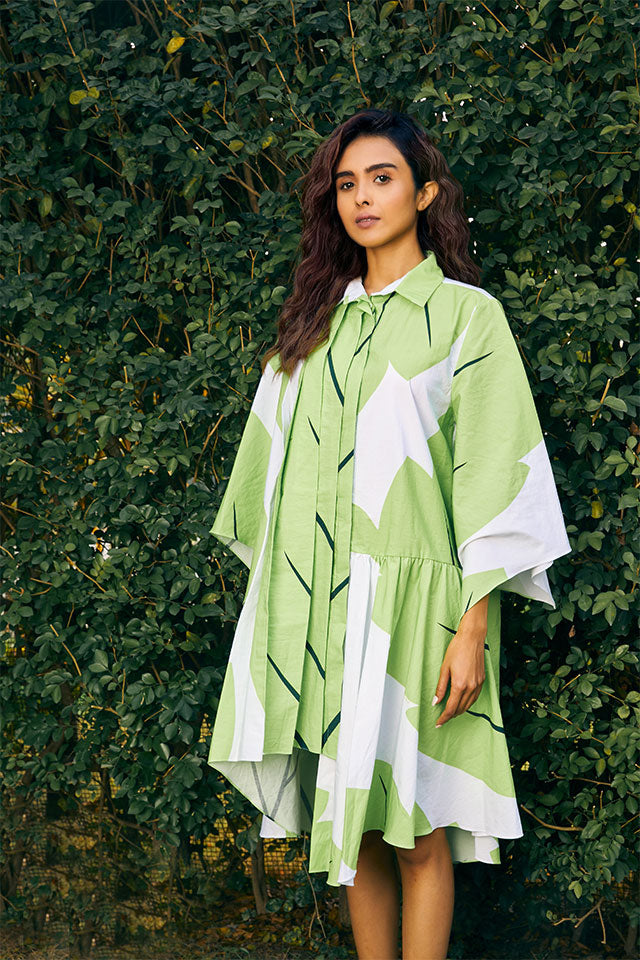 Leafy Belle Shirt Dress