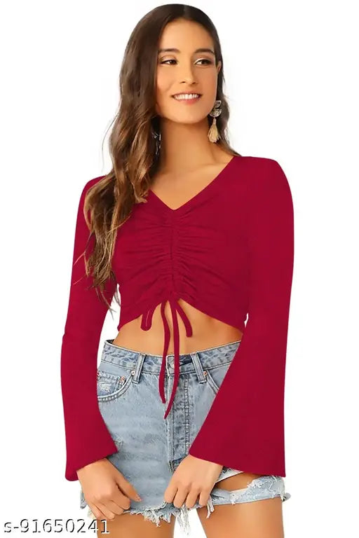 Trendy Glamorous Women Tops & Tunics Maroon