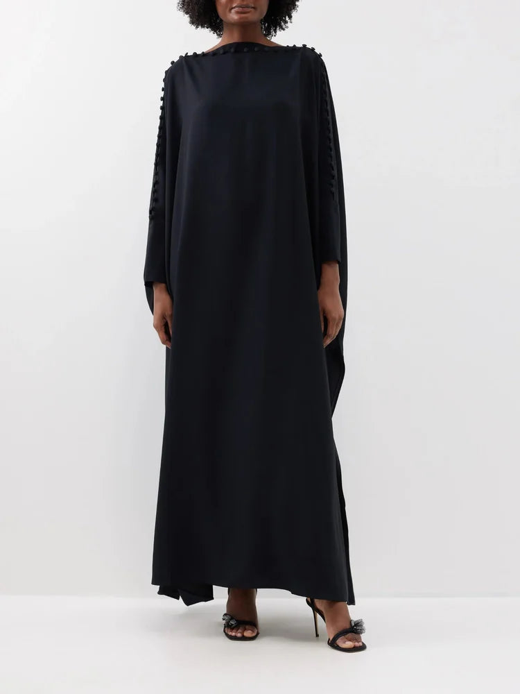 Elegant Long Sleeve Kaftan Dress - Modern Minimalist Design