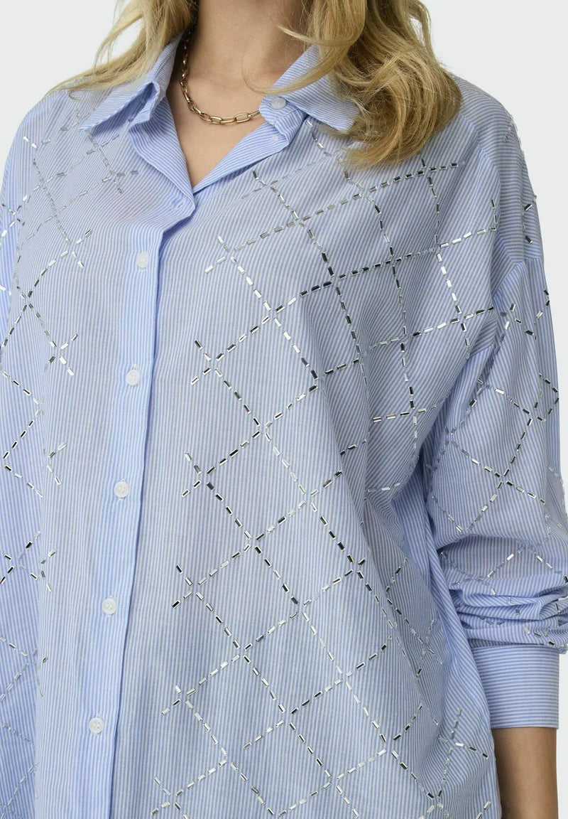 Crystal-Embellished Button Shirt