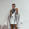 Celine Silver Glam Sleeveless Dress