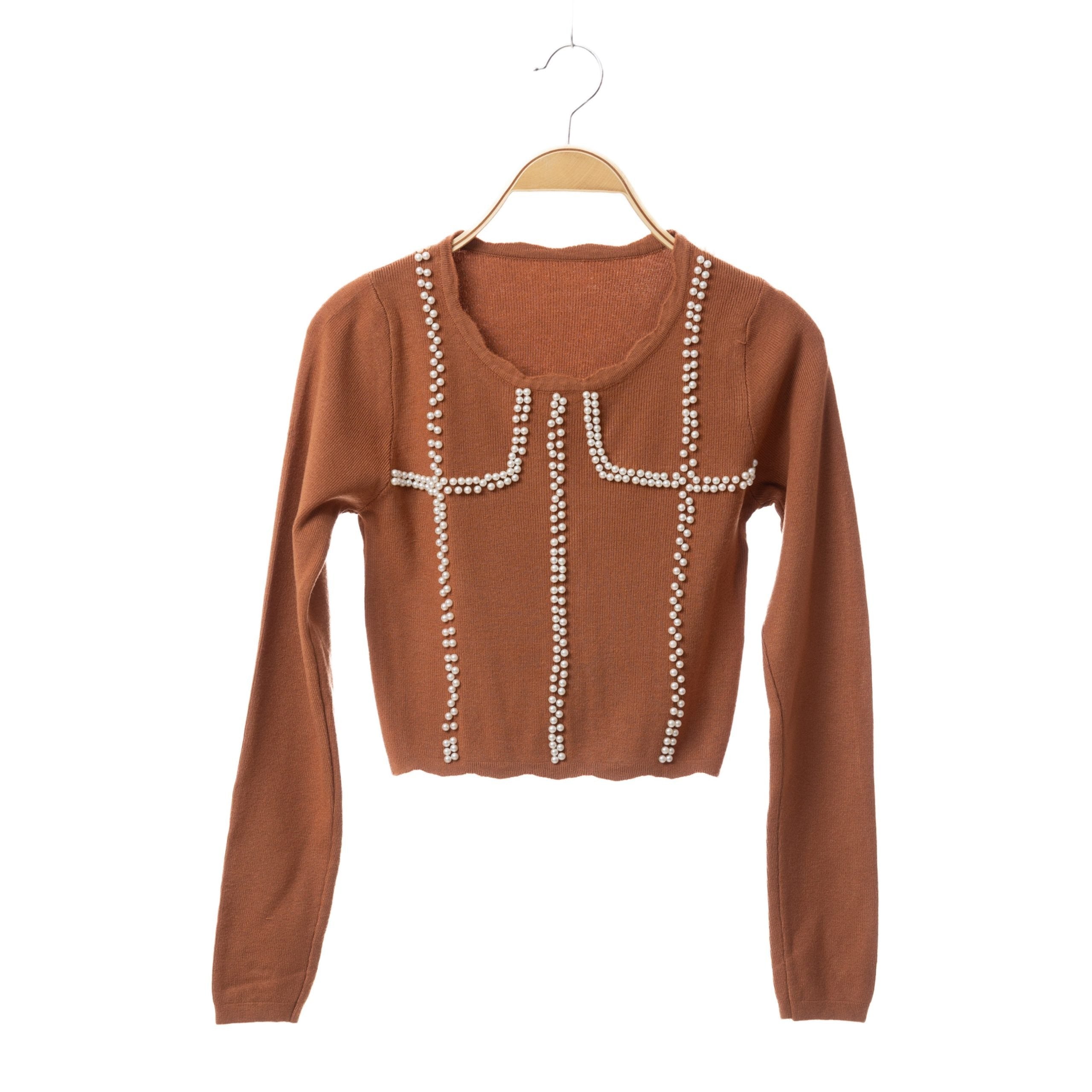 Designer Long Sleeve Sweater Top