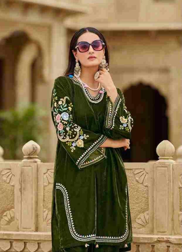 Designer Velvet Pakistani Suit Set