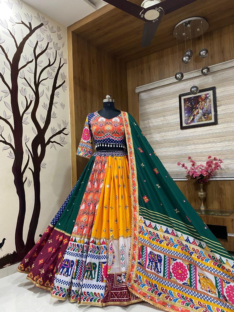 Multicolor Printed  Lehenga and Choli