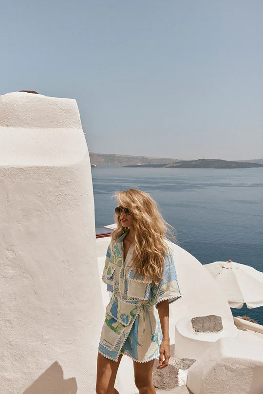 Diaz Skirt And Shirt Co-Ord Set - Theotokos Ocean