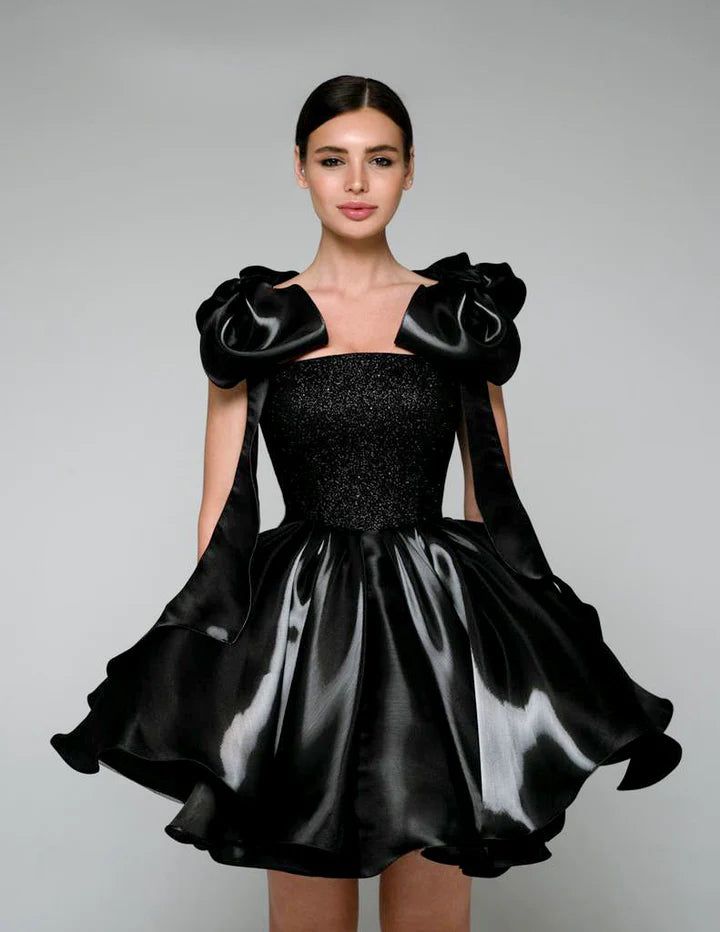 Jass Elegance Bow Black Dress