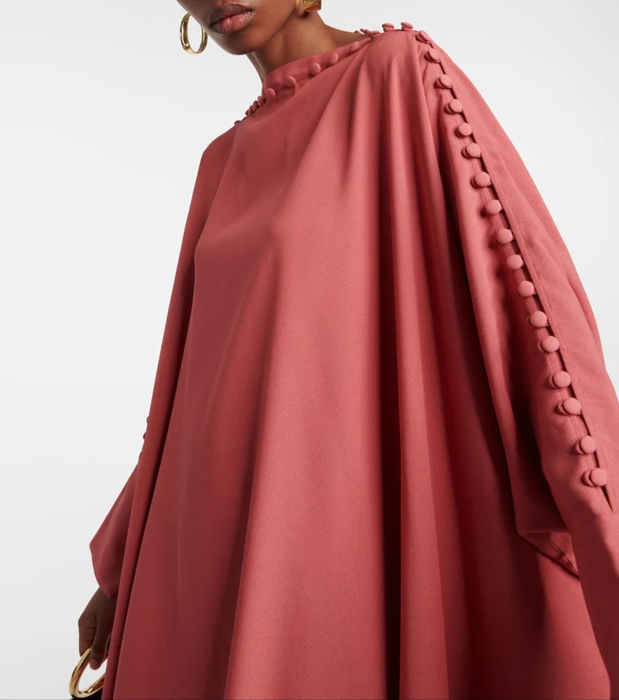 Elegant Long Sleeve Kaftan Dress - Modern Minimalist Design