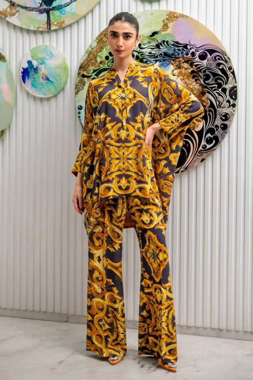 Yellow Baroque Print Co-Ord Set