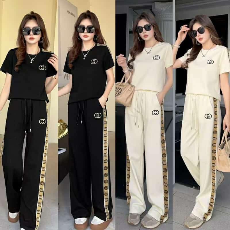 Luxury Women GG Logo Side Stripe Design Cord Set