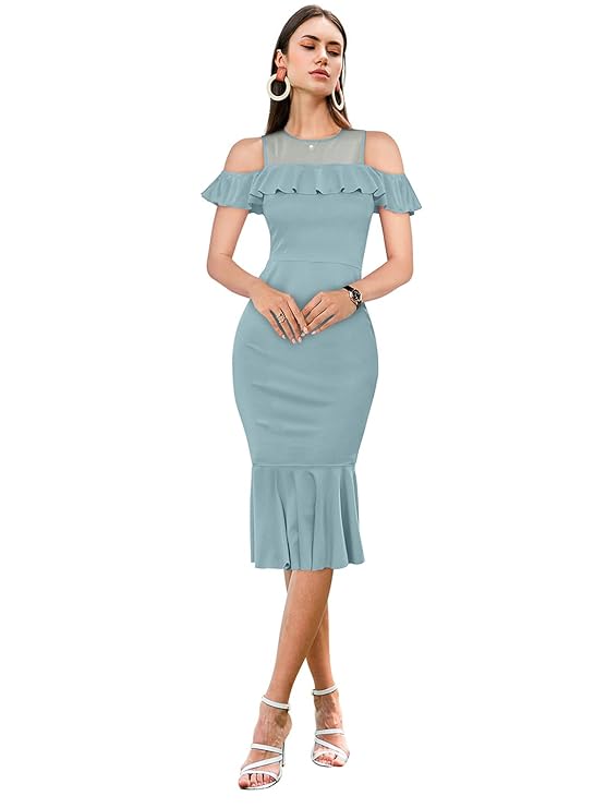 Light Blue Knitting dress for Women