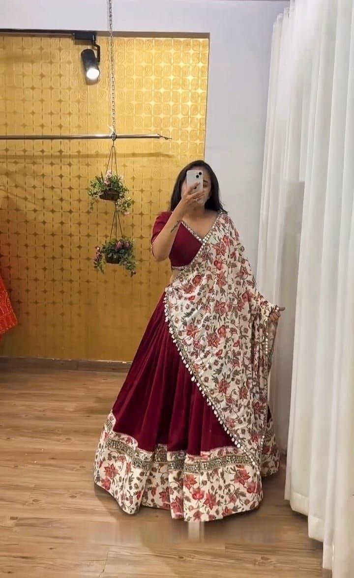 Real Mirror Work Lehenga