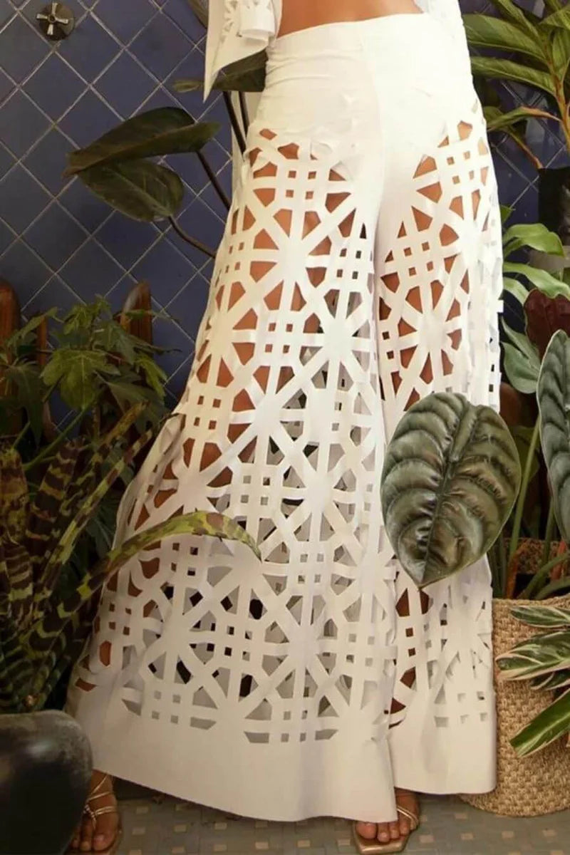 Set of Top and Flared Pants Resort wear  Co-Ord Set