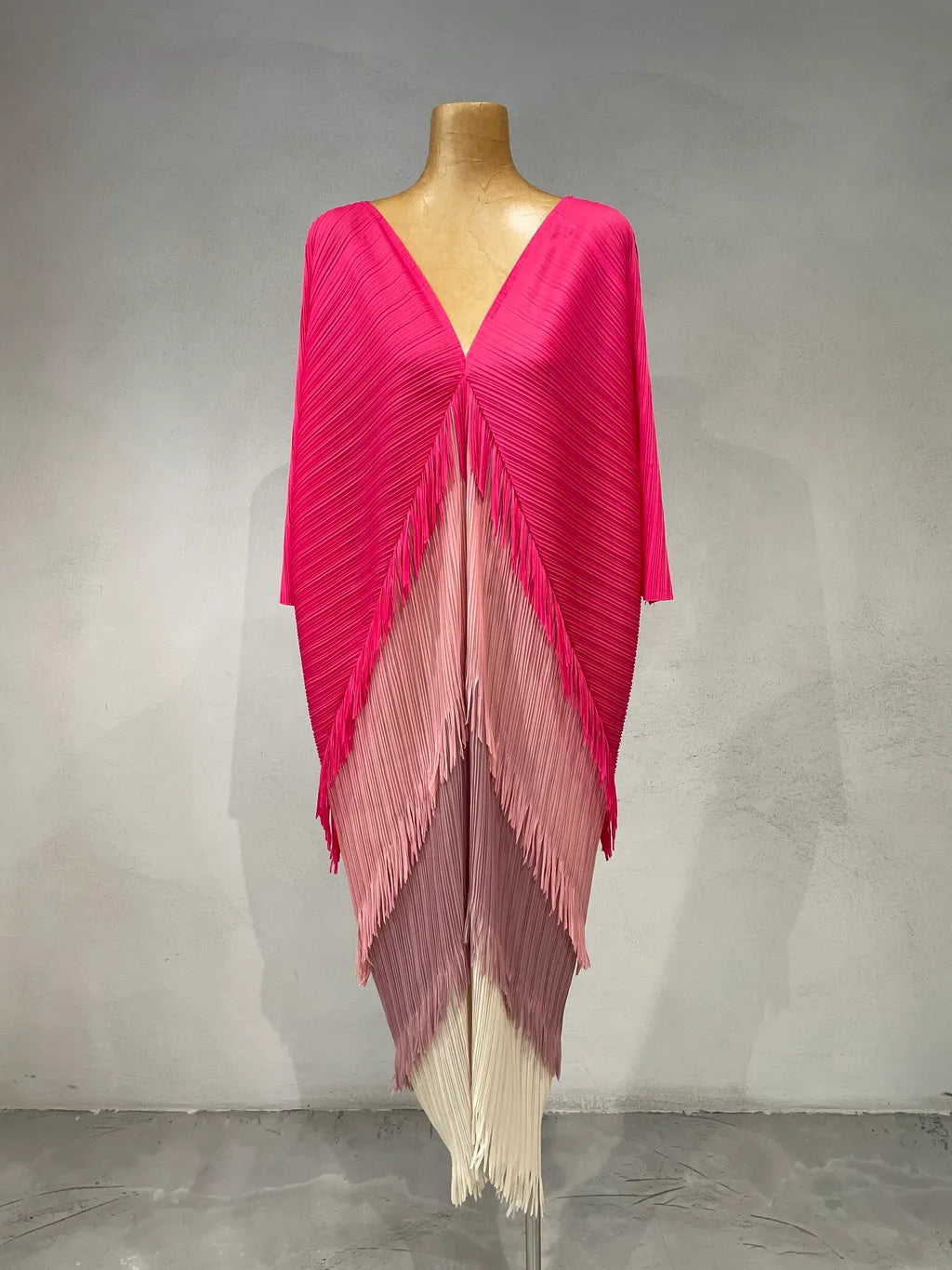 Pleated Tassel Colorful Dress