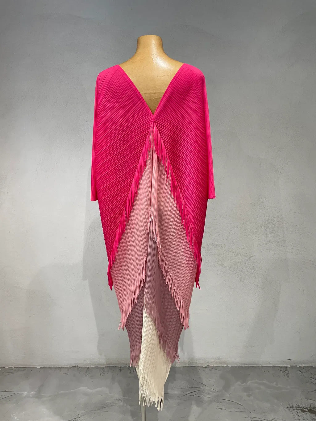 Pleated Tassel Colorful Dress