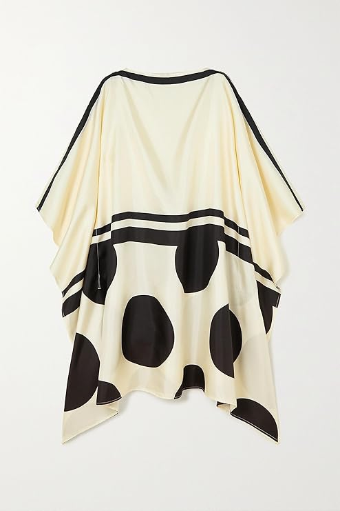 Polka Dot Printed Soft Silk Women Wear Short Kaftan Dress