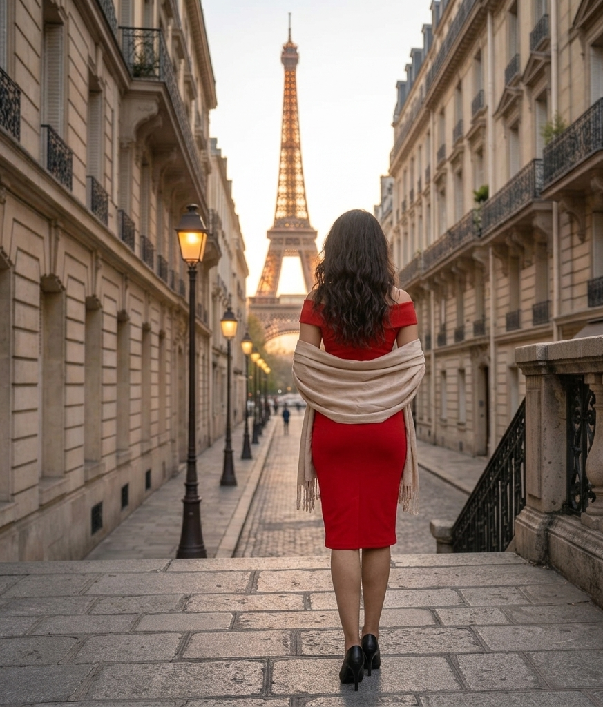 Parisian Valentino Bodycon Knot Off- Shoulder  Midi Dress