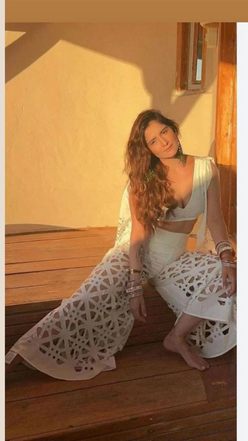 Set of Top and Flared Pants Resort wear  Co-Ord Set