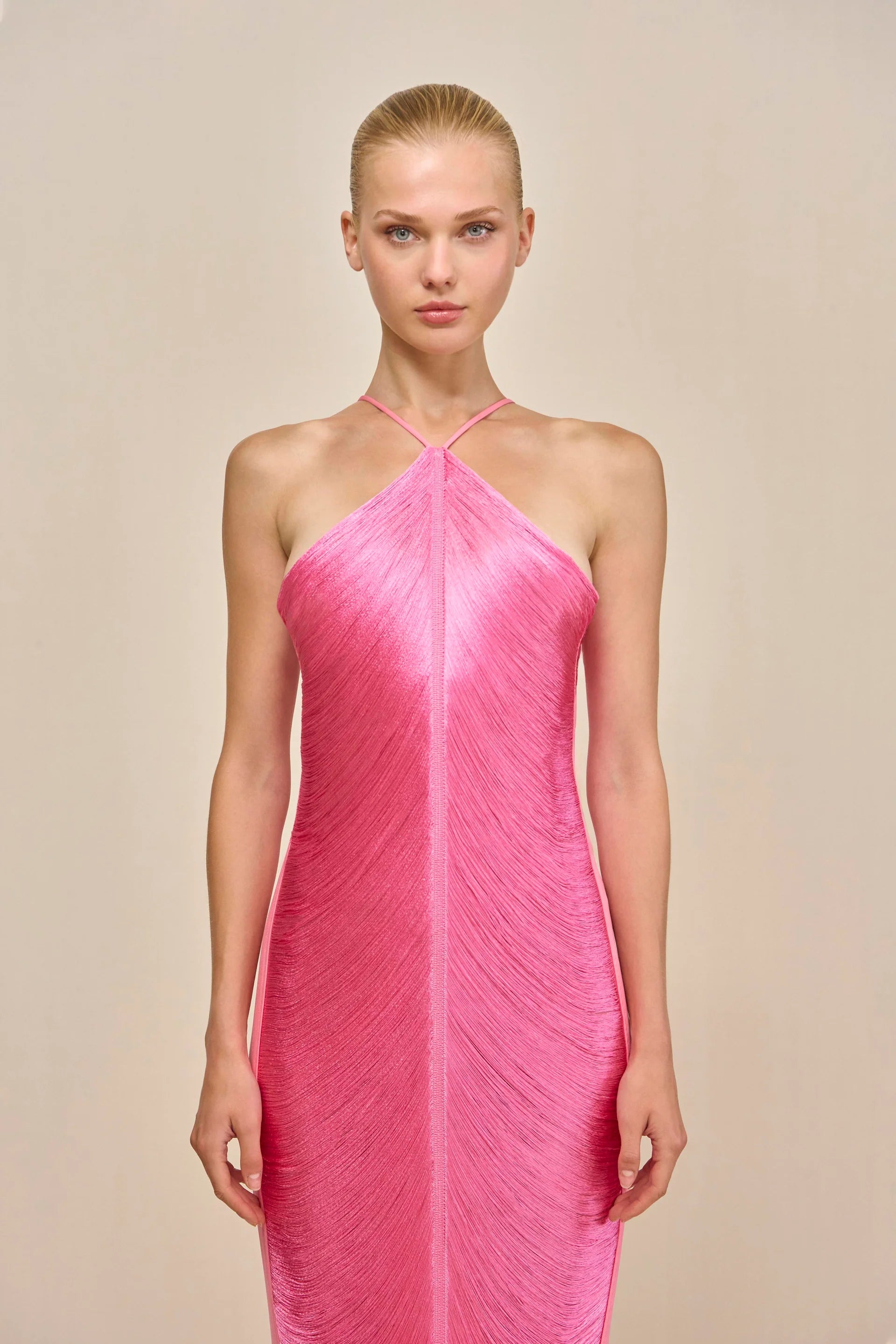 Isla Halter Neck Fringe Maxi Dress