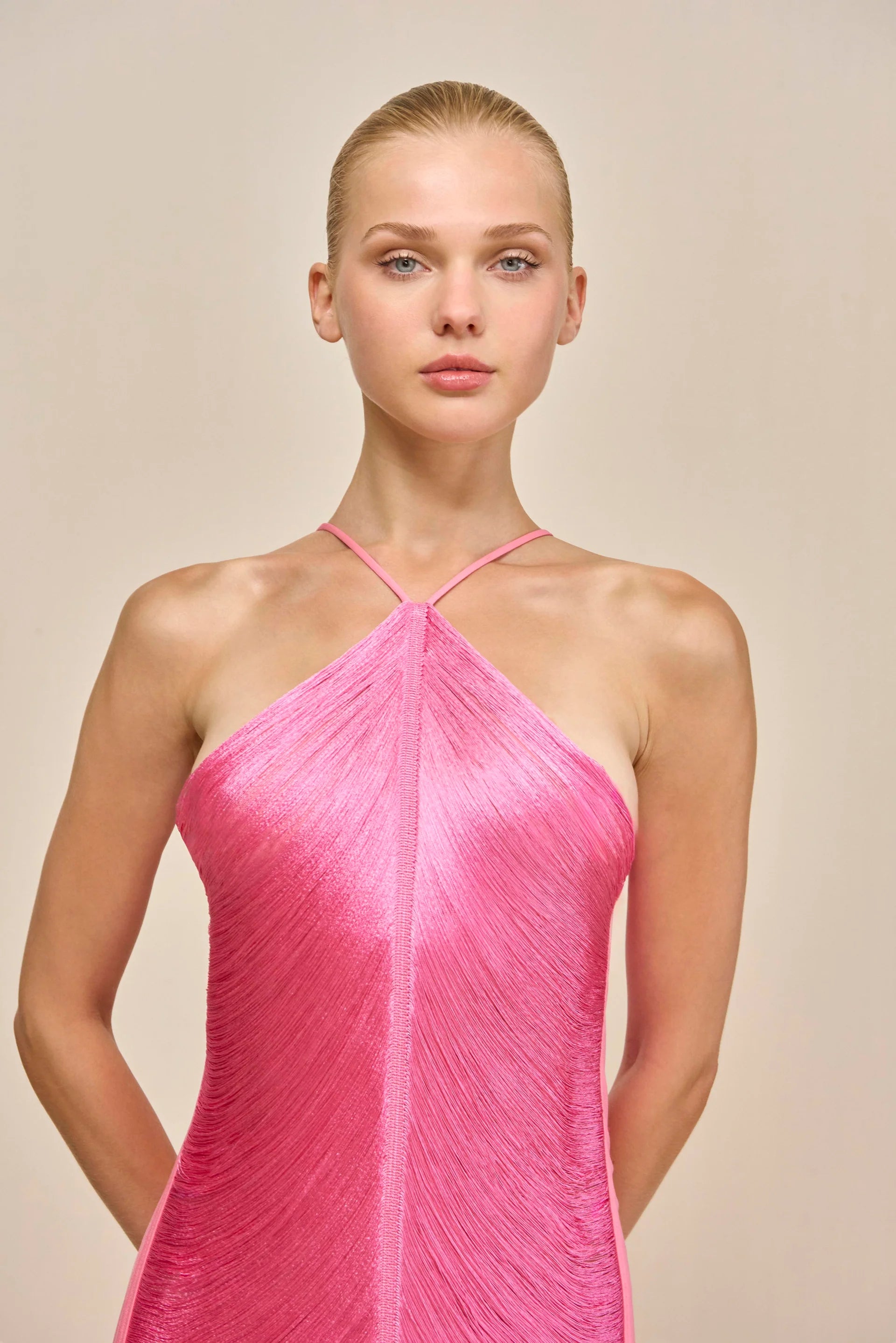 Isla Halter Neck Fringe Maxi Dress