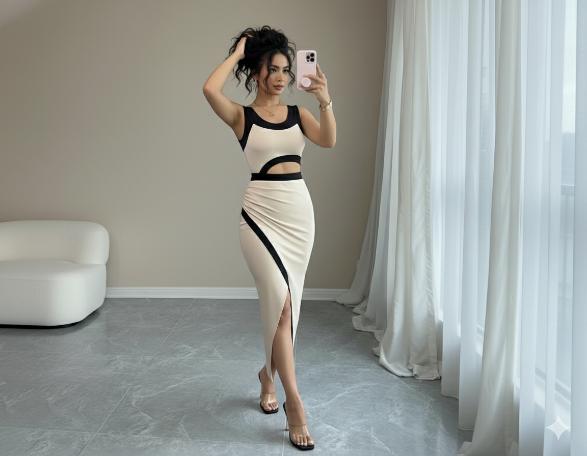 Camila Cut-out Asymmetric Slit Dress