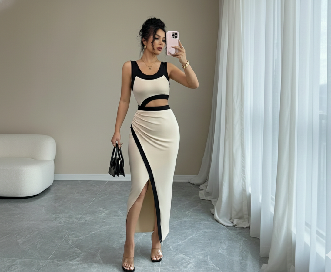 Camila Cut-out Asymmetric Slit Dress