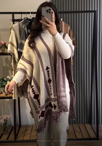 Luma Printed Three Piece Luxury Co-Ord Set With Cape