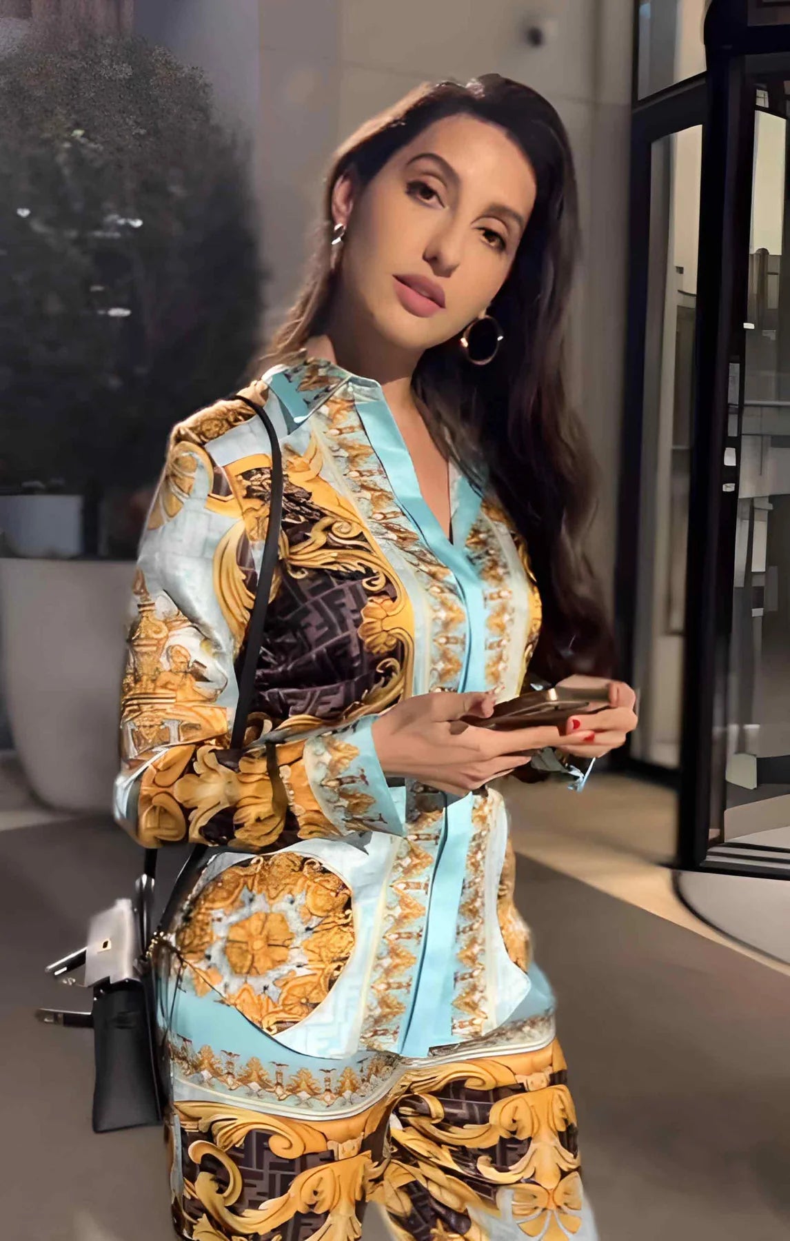 Celeb Chic: Baroque Luxe Co-ord Set - Satin Silk Elegance