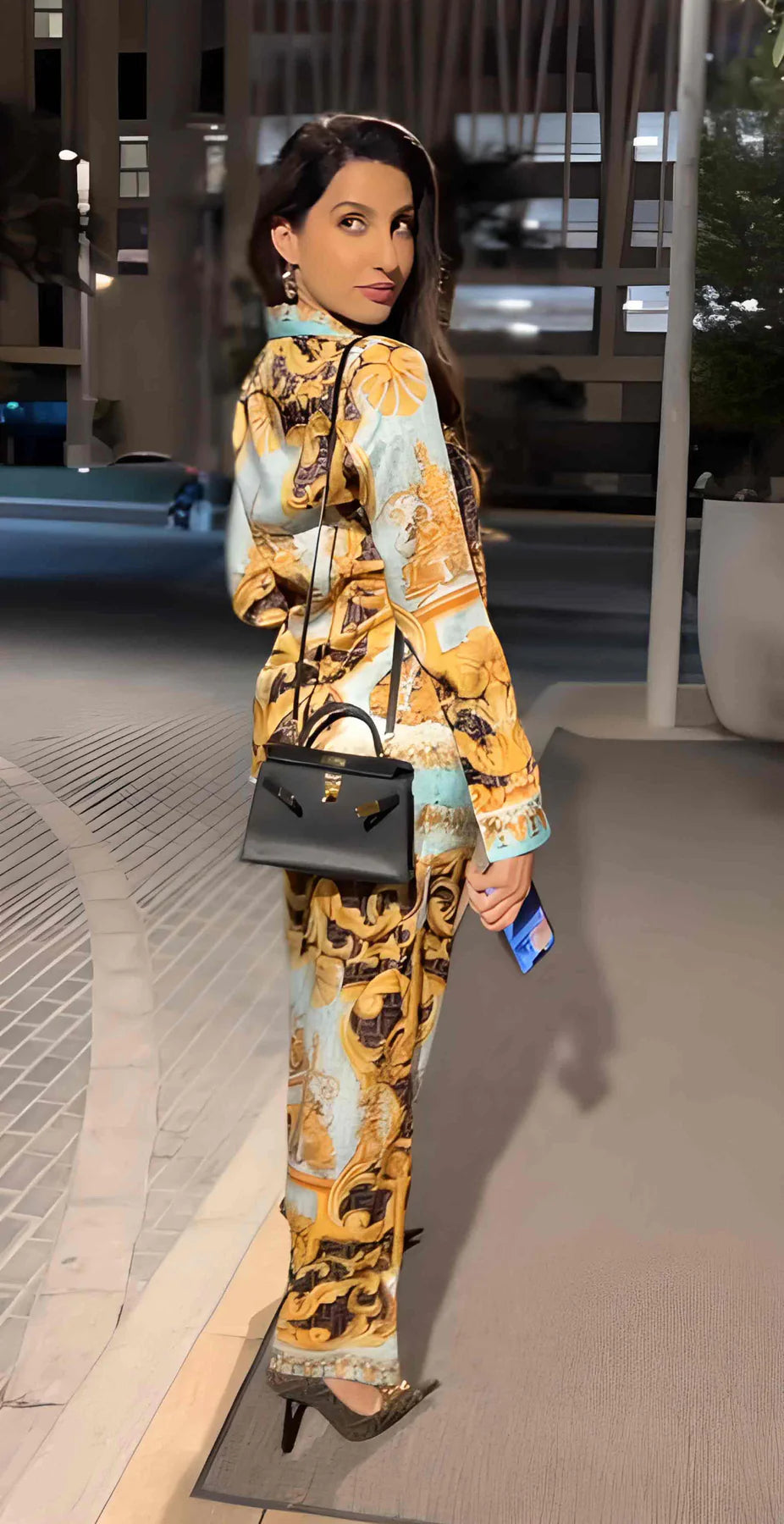 Celeb Chic: Baroque Luxe Co-ord Set - Satin Silk Elegance