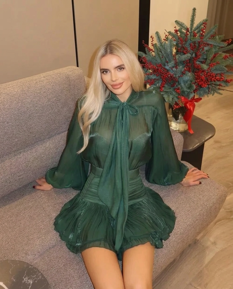 Colline Pleated Ruffled Skirt Set