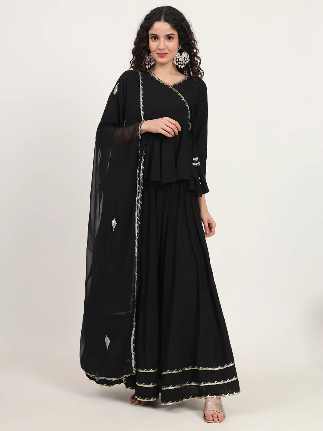 Wahida Black Gota Hand Work Lehenga Dupatta Set
