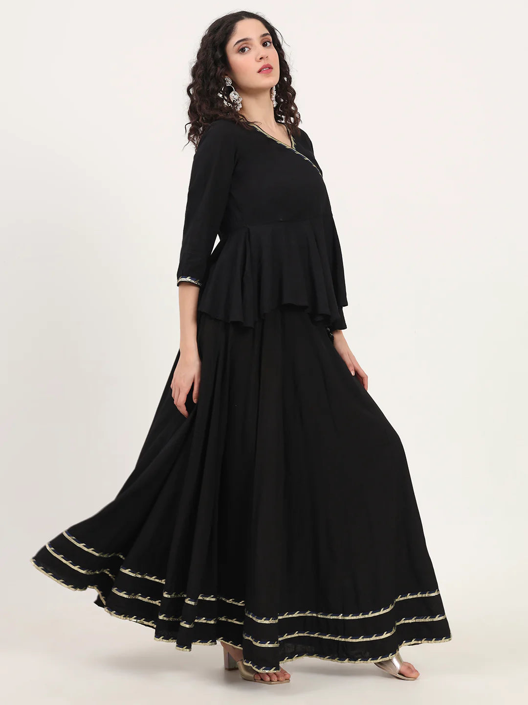 Wahida Black Gota Hand Work Lehenga Dupatta Set