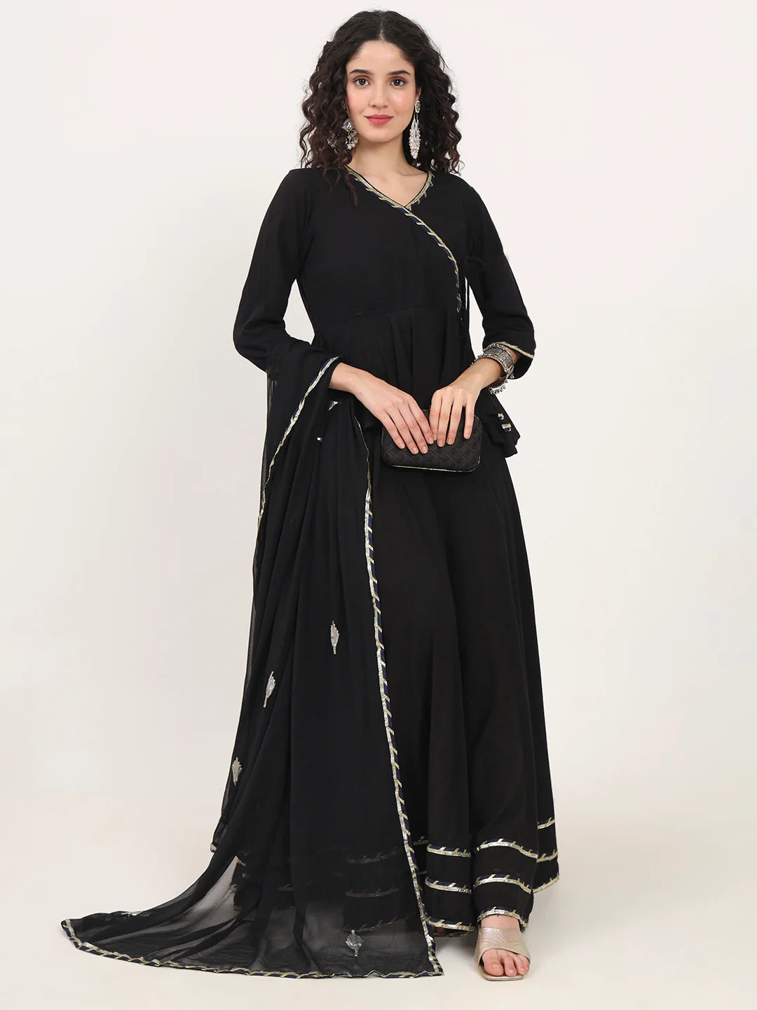 Wahida Black Gota Hand Work Lehenga Dupatta Set
