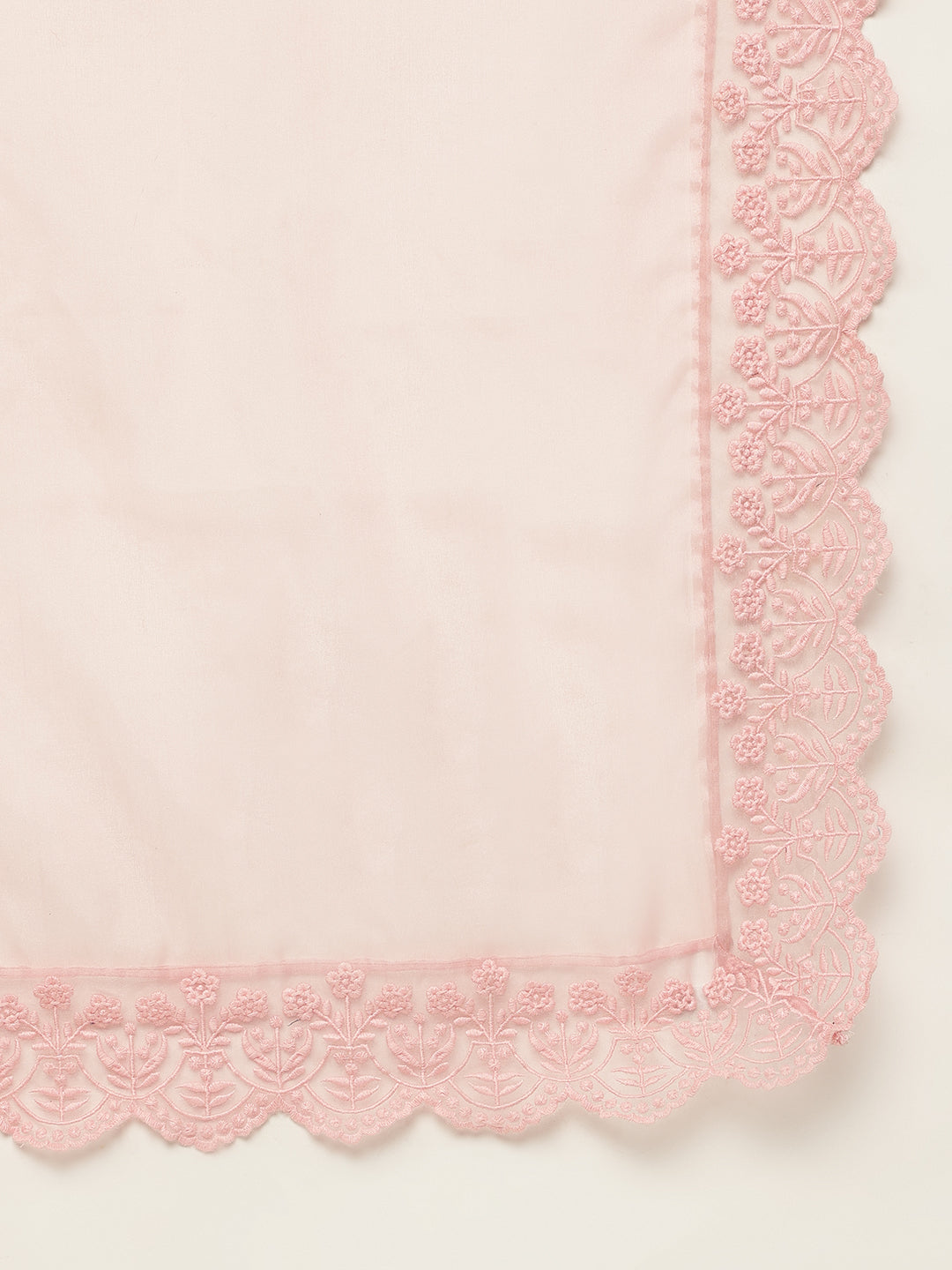 Solid Chanderi Kurta with Inner, Trouser Inner & Dupatta Set