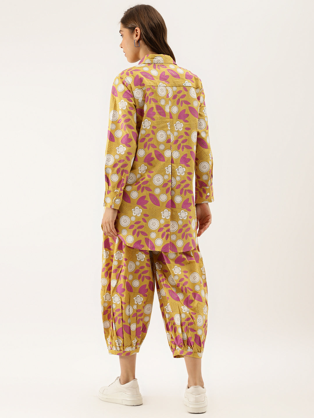 Mustard Floral Print Cotton Co-ord Set