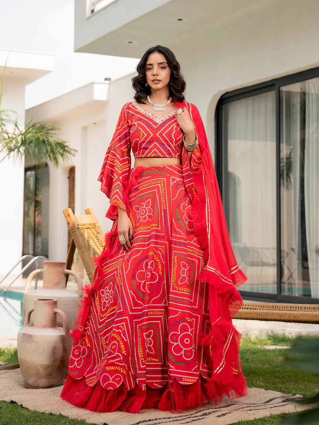 Nelima Printed Cotton Lehenga & Blouse With Dupatta