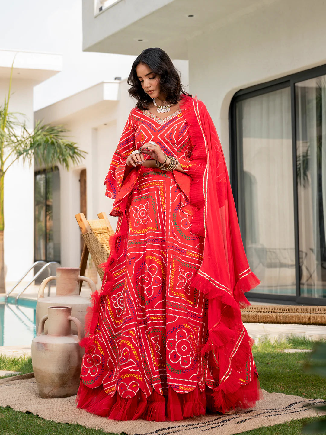Nelima Printed Cotton Lehenga & Blouse With Dupatta