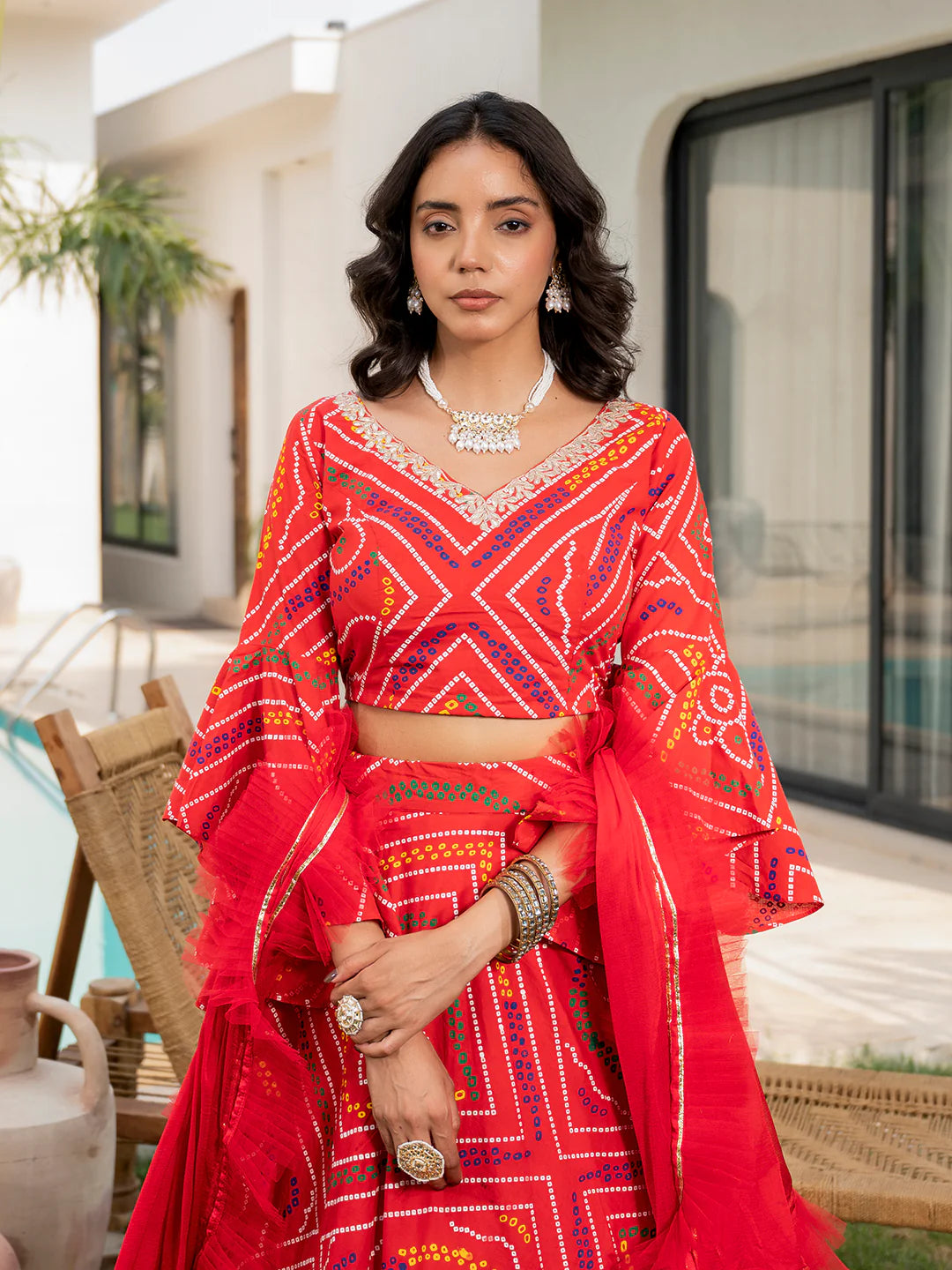 Nelima Printed Cotton Lehenga & Blouse With Dupatta