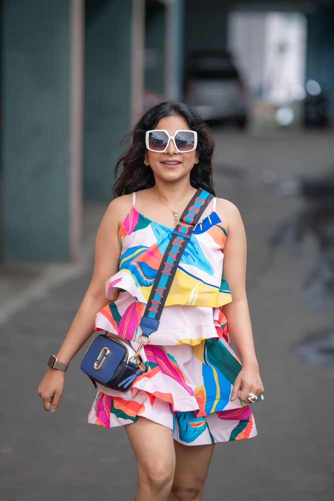 Christene Bubble Ruffled Slip-Mini Dress