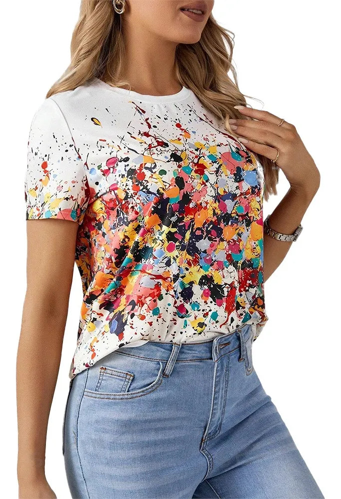 Women's T Shirt Fashion Floral Print Short Sleeve Regular