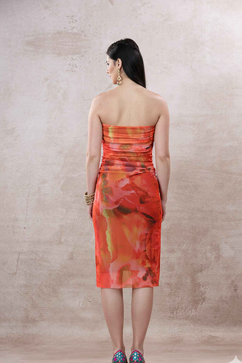 Dale Elegant Soft Chiffon Tube Dress