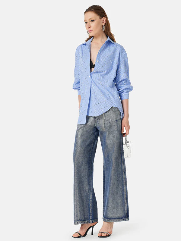 Crystal-Embellished Button Shirt