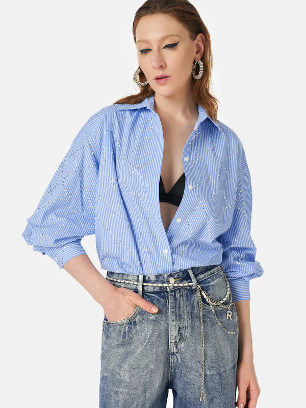 Crystal-Embellished Button Shirt