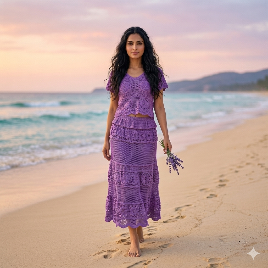 Alara Crochet Two- Piece Maxi Skirt Set