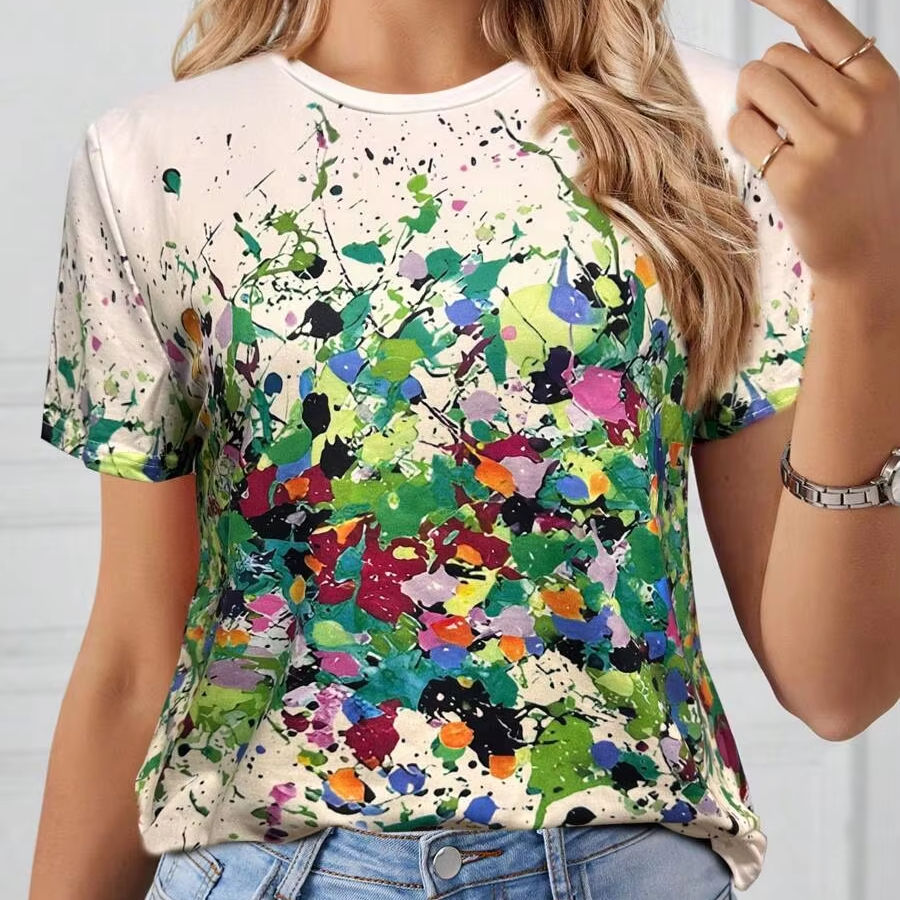 Women's T Shirt Fashion Floral Print Short Sleeve Regular