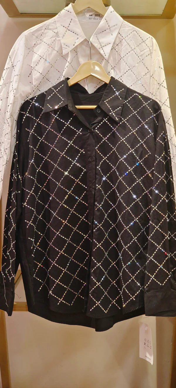 Crystal-Embellished Button Shirt