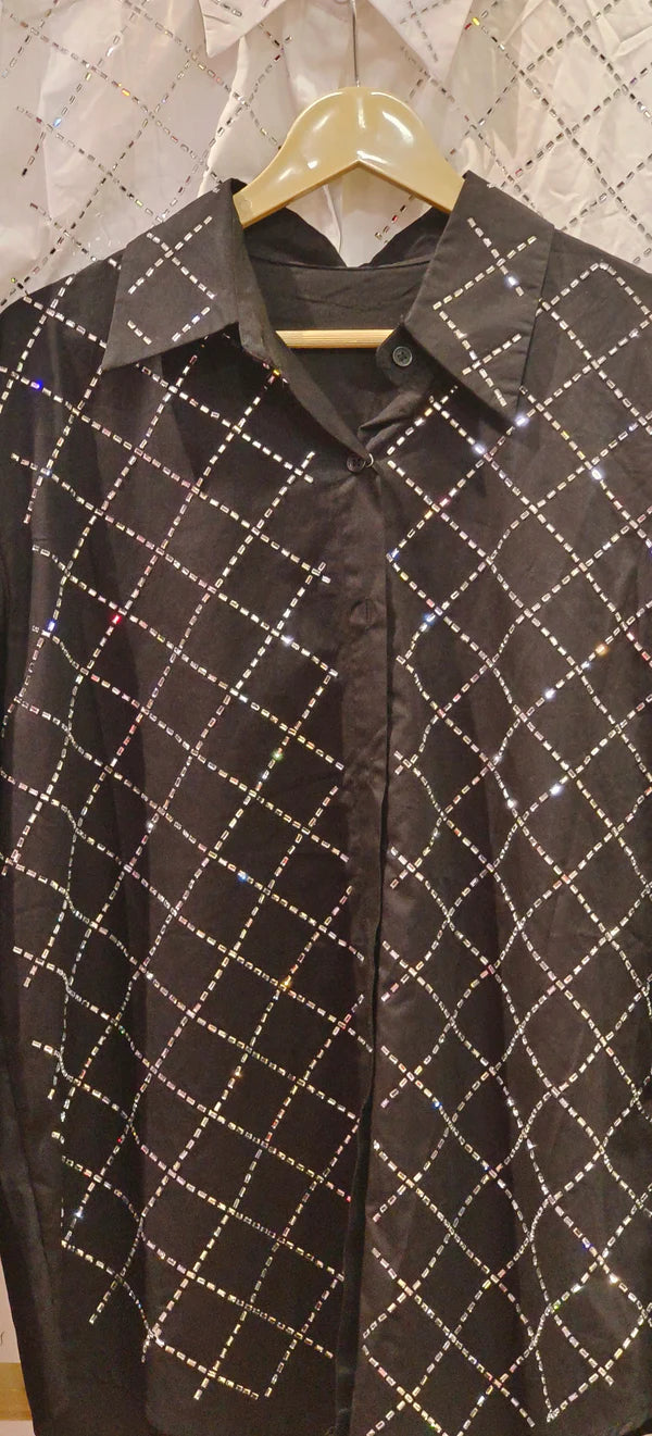 Crystal-Embellished Button Shirt