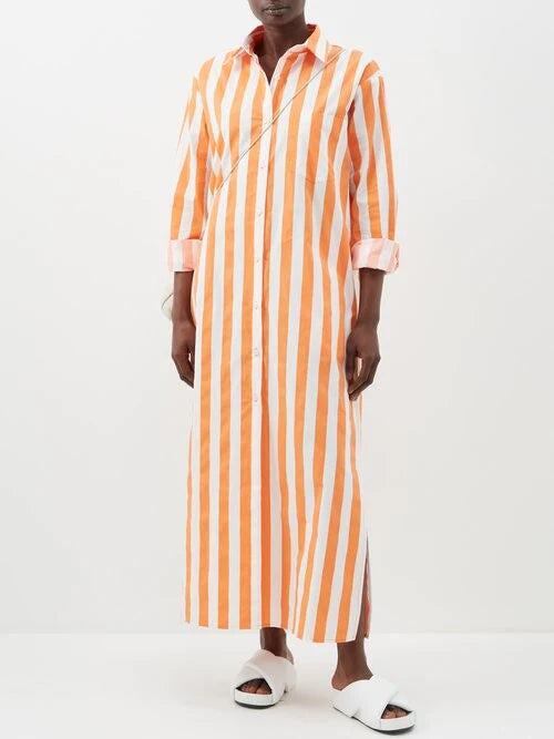 Women's Rayon Blend Long-Sleeve Cala Shirt Dress