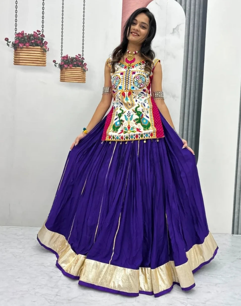 Traditional Heavy Gamathi Work with Real Mirror Work Lehnga Choli