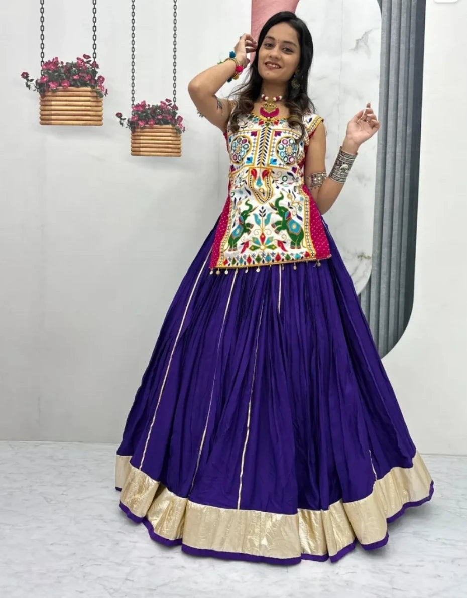 Traditional Heavy Gamathi Work with Real Mirror Work Lehnga Choli